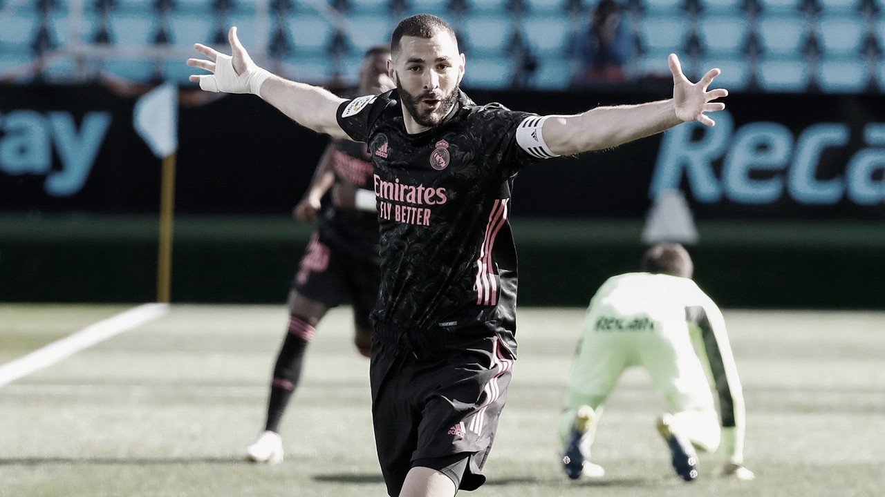 Benzema ajuda duplamente o Real Madrid a vencer o Celta