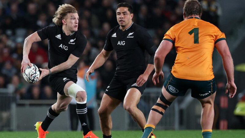 O campeonato de rúgbi: selo neozelandês Bledisloe Cup cal da Austrália